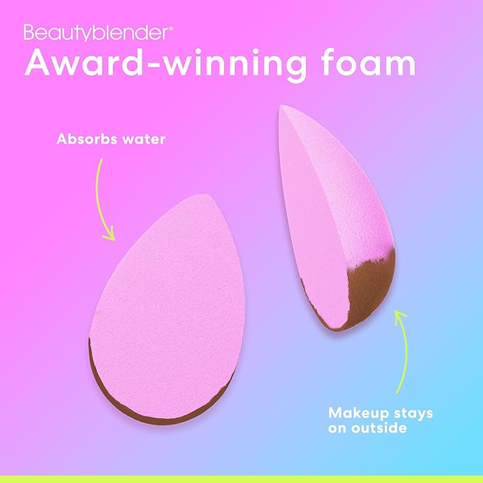 Beautyblender® Wave Beauty Blender Makeup Sponge, Super-Soft Foam Easily Blends Foundations, Powders & Creams, Made in USA, Reusable, Washable, Streak Free Application