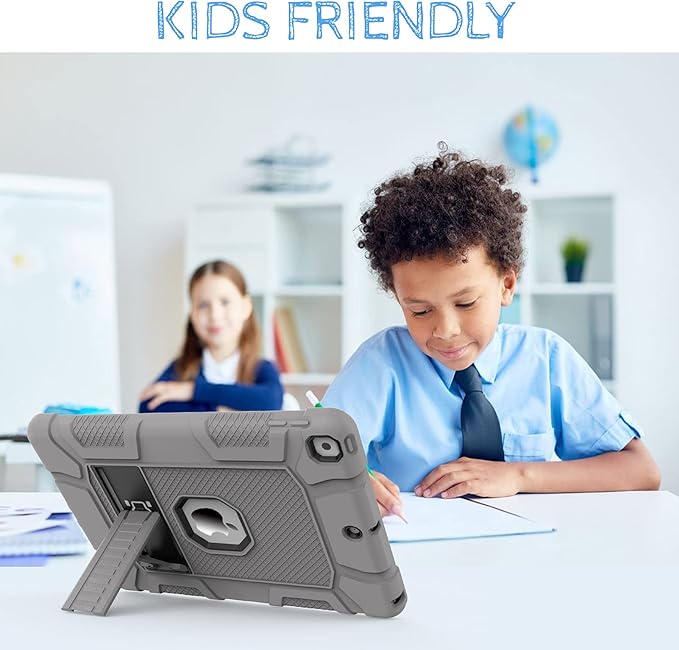 Rantice iPad Case, Hybrid Shockproof Rugged Drop Protection Cover with Kickstand for 10.2'' iPad (2021/2020/2019) (Gray+Black)