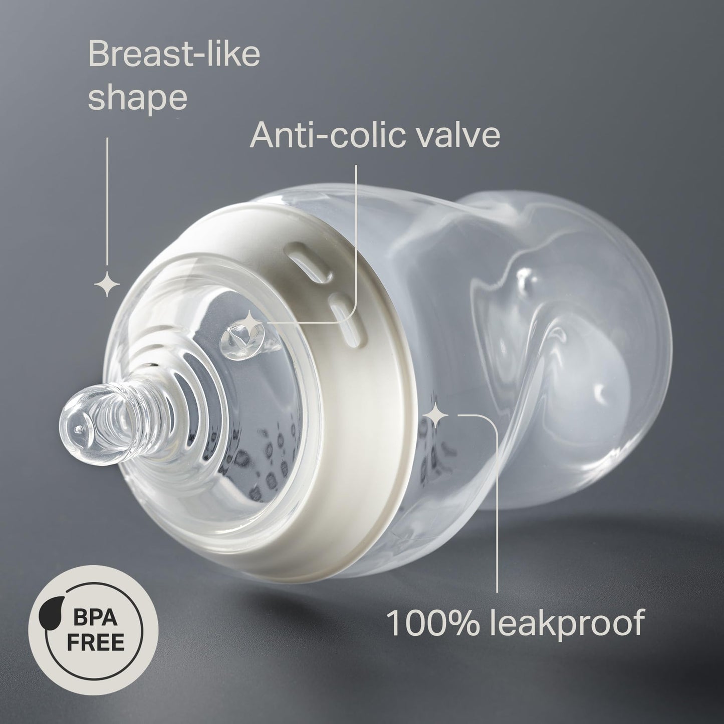 Tommee Tippee Natural Start Anti-Colic BPA Free Baby Bottles, 9oz, Slow-Flow Breast-Like Nipple for a Natural Latch, Designed for Seamless Transitions Between Bottle and Breast, Fiesta, Pack of 4