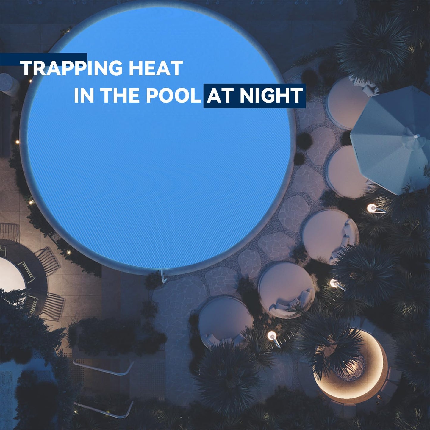 BigXwell Solar Pool Cover, 12Mil Round 18 Foot Solar Blanket for Above-Ground and In-Ground Pools, Swimming Pool, Blue 1200Series (Round 18 FT)