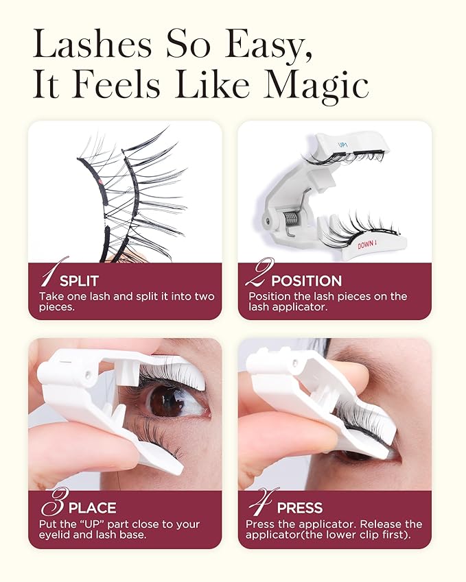 BEYELIAN Magnetic Eyelashes with Applicator Kit, Upgrade Soft Magnetic Lashes Reusable False Eyelashes Natural Look, No Glue Needed for Eye CS101 (Lightweight & Comfortable)