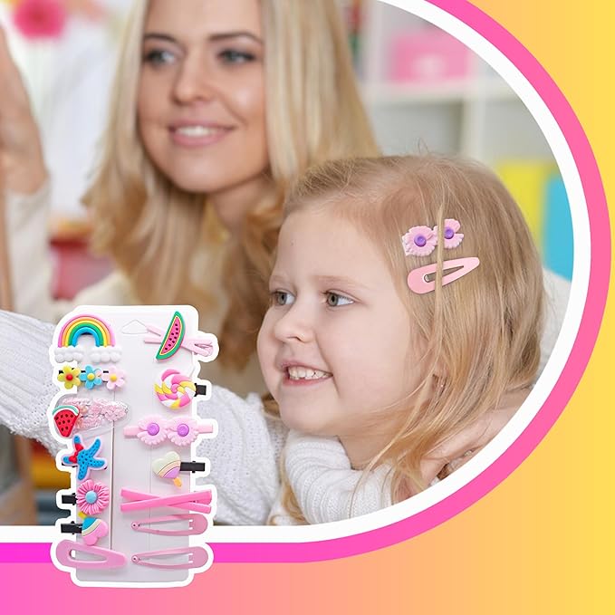 84PCS Hair Accessories for Girls Little Girl Hair Clips Barrettes for Baby Toddler Teens Women Kids Cute Candy Colorful Flower Gift for 4-12 Ages (Toddler Hair Accessories)