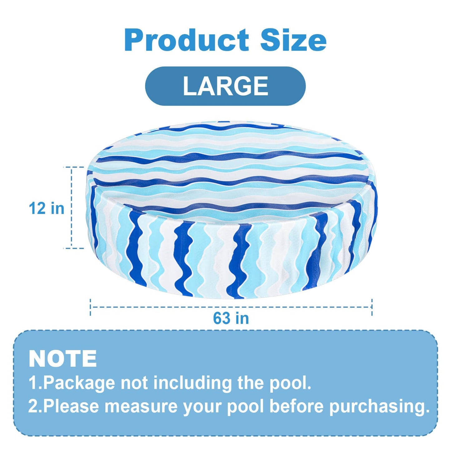 Ladadee Foldable Dog Pool Cover – Waterproof Round Pet Dog Kiddie Bath Tub Lid Cover, Fit for 32/48/63 Inch Pools, Outdoor Portable Puppy Pool Accessories with Drawstring