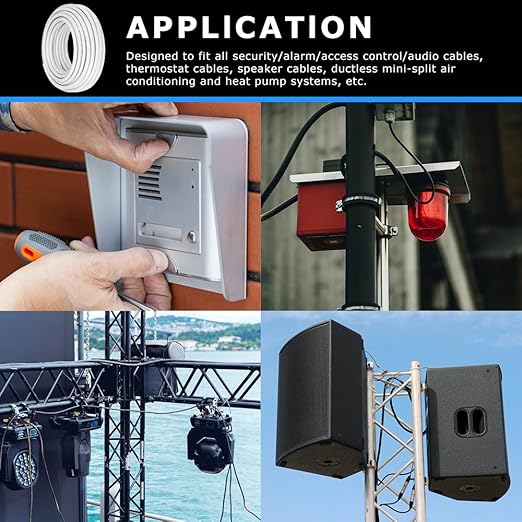 16 Gauge 3 Conductor Electrical Wire, 100FT White Stranded Low Voltage 16/3 PVC Case, 16 AWG Tinned Copper 3 Wire Extension Power for Strips LED Lamp Lighting