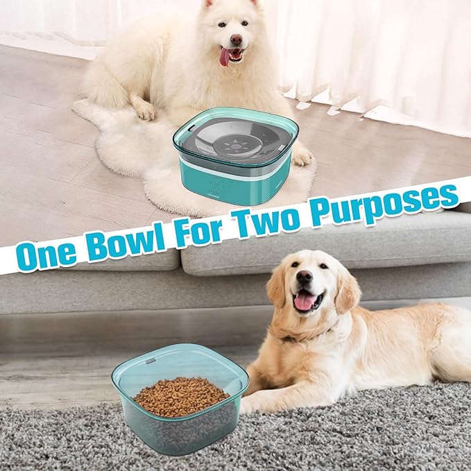UPSKY 70oz Dog Water Bowl 2L No Spill Dog Bowls Large Capacity Spill Proof Slow Water Feeder, No Splash Dog Bowl Pet Water Dispenser Vehicle Carried Travel Slow Drinking Bowls for Messy Drinkers, Cats