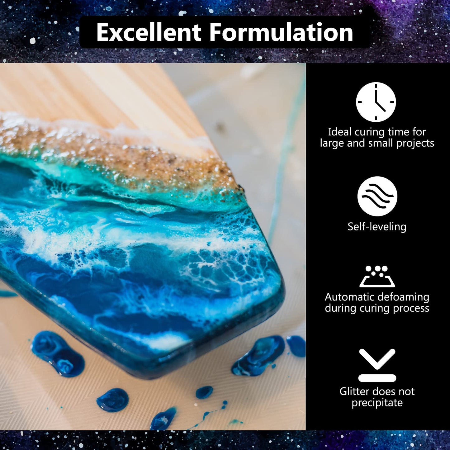 KISREL Epoxy Resin 4Gallon - Crystal Clear Epoxy Resin Kit - No Yellowing No Bubble Art Resin Casting Resin for Art Crafts, Jewelry Making, Wood & Molds