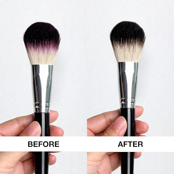 Liquid Makeup Brush Cleaner Solution + Tin starter kit | Rinsless, Quick Drying, Hydrating, Fragrance Free | for Natural and Synthetic Make-up Brushes (8 Fl oz)