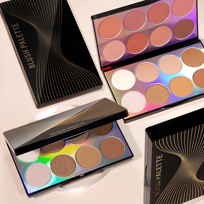 NewBang 16 Colors Blush Contour Highlighter Makeup Palette with Brush, Matte Mineral Face Blush Powder for Cheek, Bright Shimmer Illuminator Bronzer Professional Facial Beauty Makeup Blushes Set