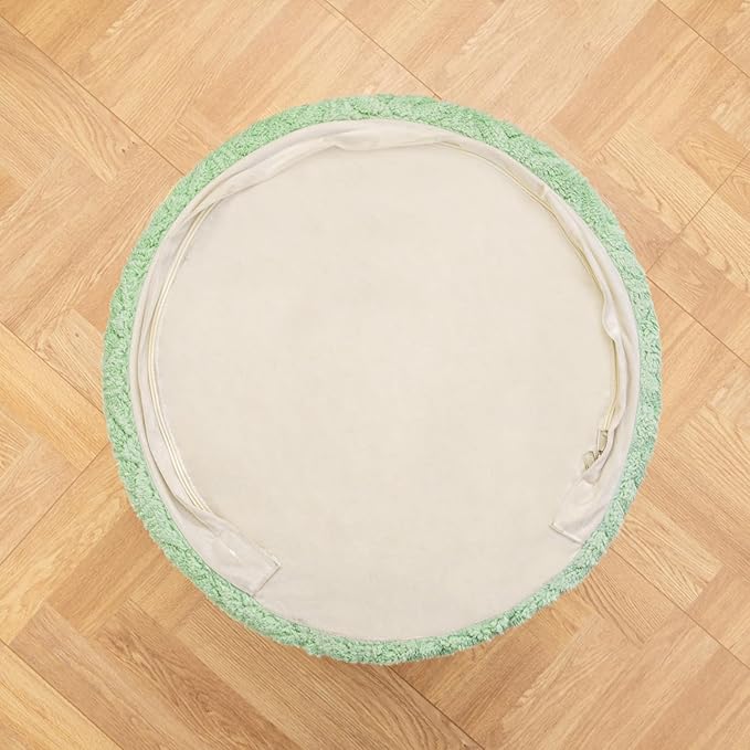 Plush Multi-Functional Ottoman Pouf – Ergonomic Ottoman Foot Rest with Space-Saving Design, Perfect Under Desks, Couches & Sofas (Sage Green)
