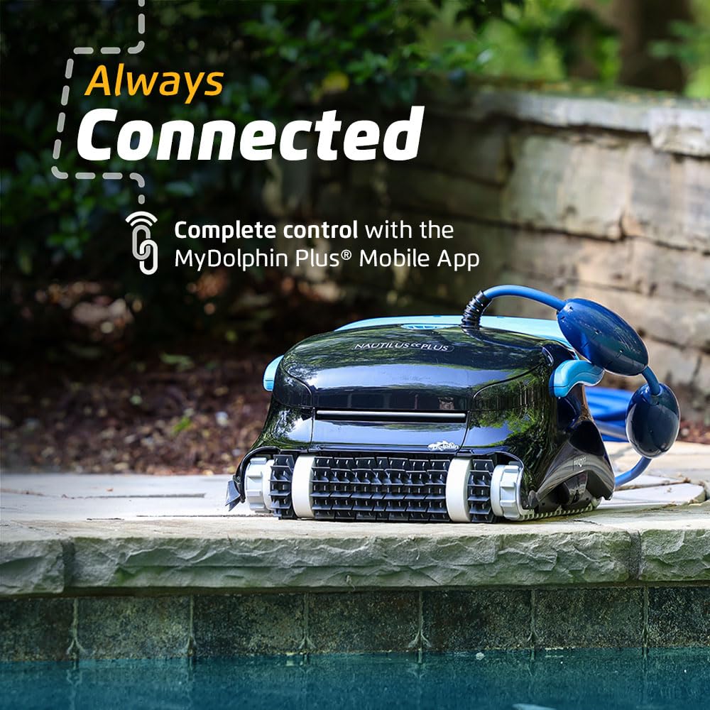 Dolphin Nautilus CC Plus Wi-Fi Automatic Robotic Pool Vacuum Cleaner, Includes Caddy and Classic Cover for Storage and Protection, Ideal for In-Ground Pools up to 50 FT