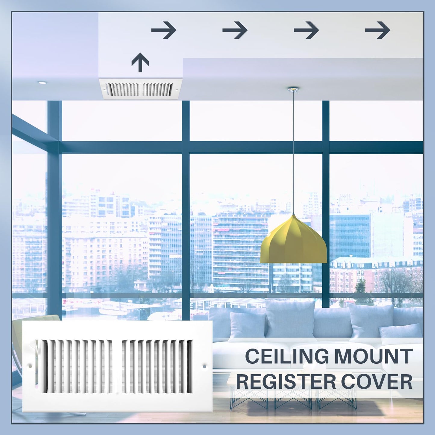 Zonon 12 Pcs 10 x 4 Inch (Interior Size) air Vent Cover Ceiling Register Grill Duct Opening Air Supply Diffuser 2 Way Steel Sidewall Ceiling Vent Covers Inlet Manual Adjuster for Home, White
