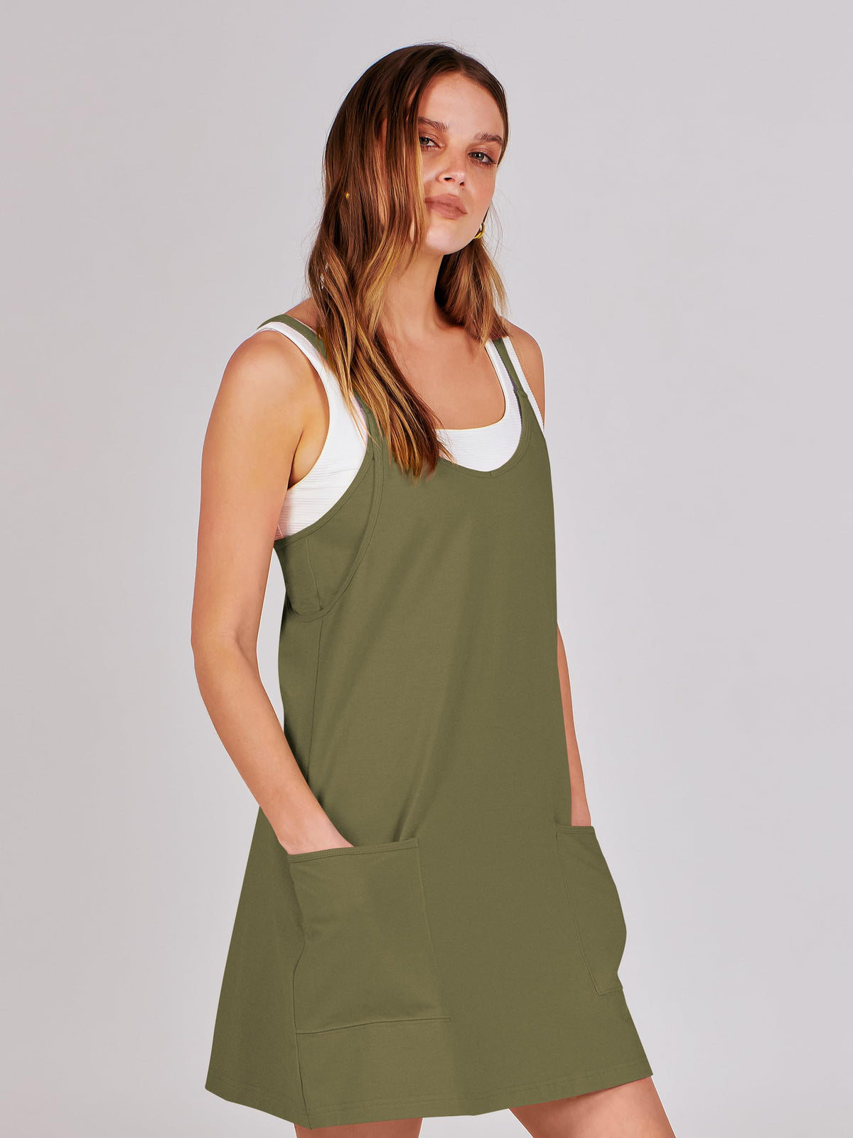ANRABESS Women Athletic Dress Summer Tennis Workout Active Sports Mini Romper Dress Built in Shorts Travel Vacation Clothes