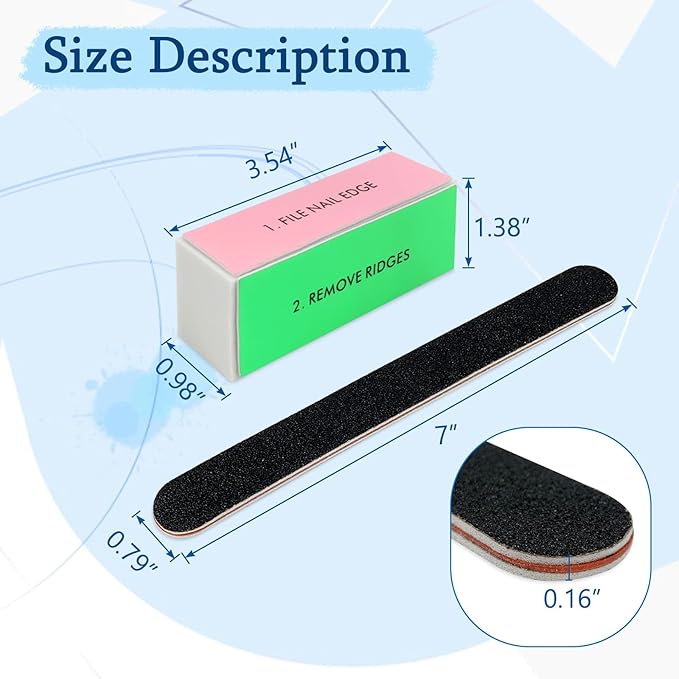 Black Nail File and Buffer, 1 Piece Large Square Sponge Manicure Tool, Nail File Kit for Nail Grinding and Care, Suitable for Nail Salons and Personal Use