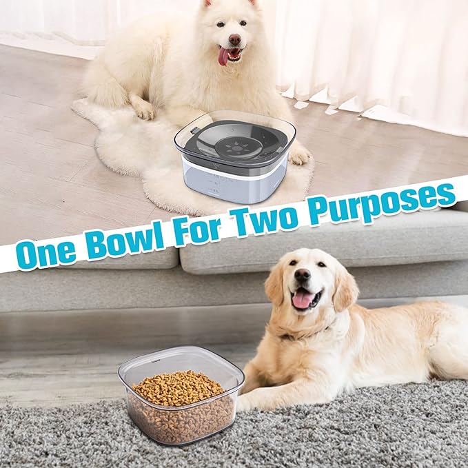 UPSKY 70oz Dog Water Bowl 2L No Spill Dog Bowls Large Capacity Spill Proof Slow Water Feeder, No Splash Pet Water Dispenser Vehicle Carried Travel Slow Drinking Bowl for Messy Drinkers