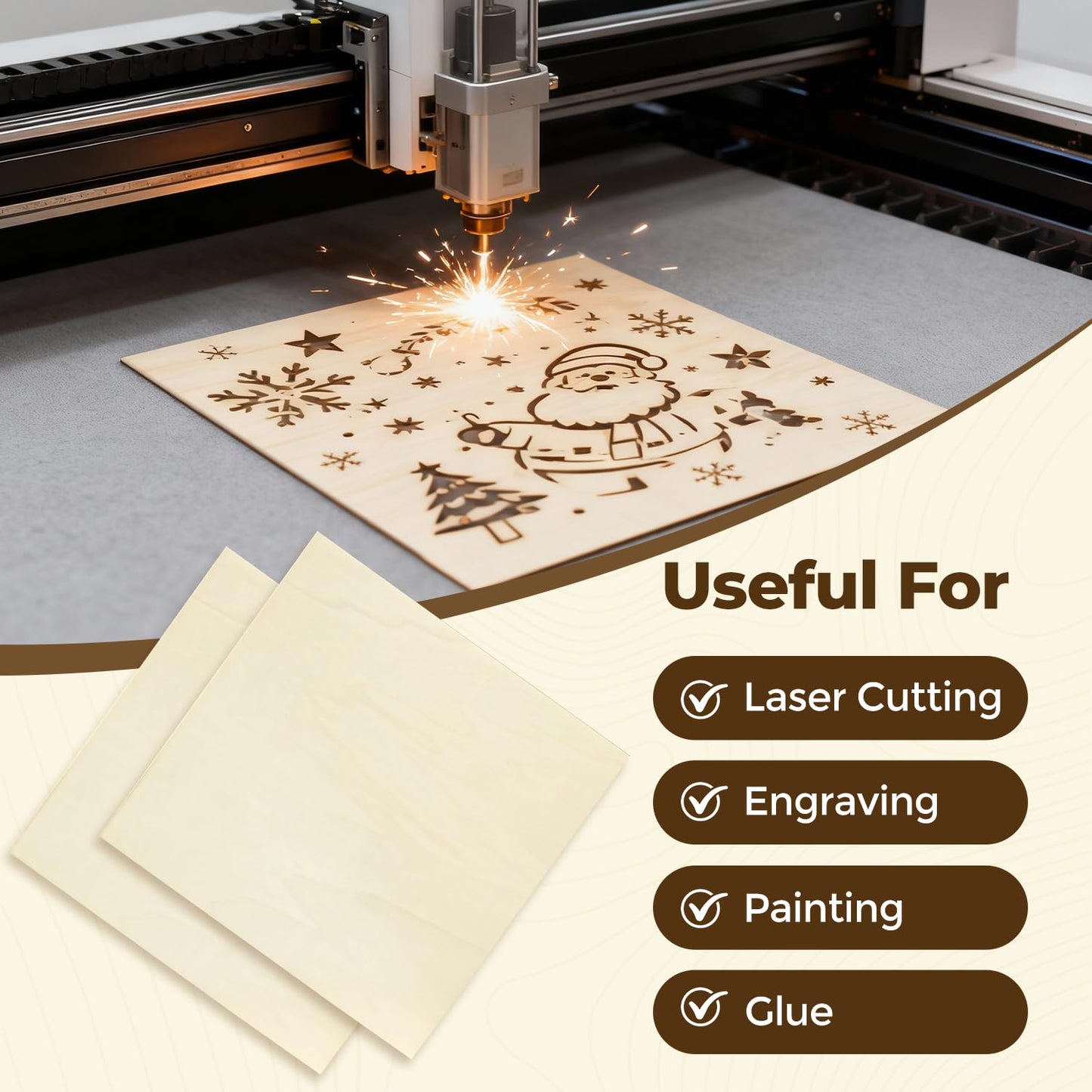 36 Pack Basswood Sheets 18"x18"x1/8", 3mm Basswood for Laser Cutting, Wood for Laser Cutting and Engraving, Laser Engraver Blanks, DIY Architectural Models Making, Wood Engraving