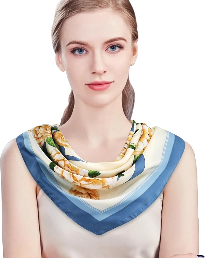 vimate 35" Square Silk Like Head Scarf - Women's Fashion Satin Scarf Bandana for Hair Wrapping at Night.