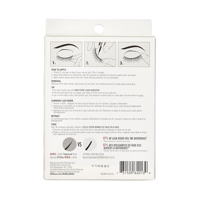 KISS Looks So Natural, False Eyelashes, 'Shy', 12mm, Includes 5 Pairs Of Lashes, Easy to Apply, Reusable Lash Clusters