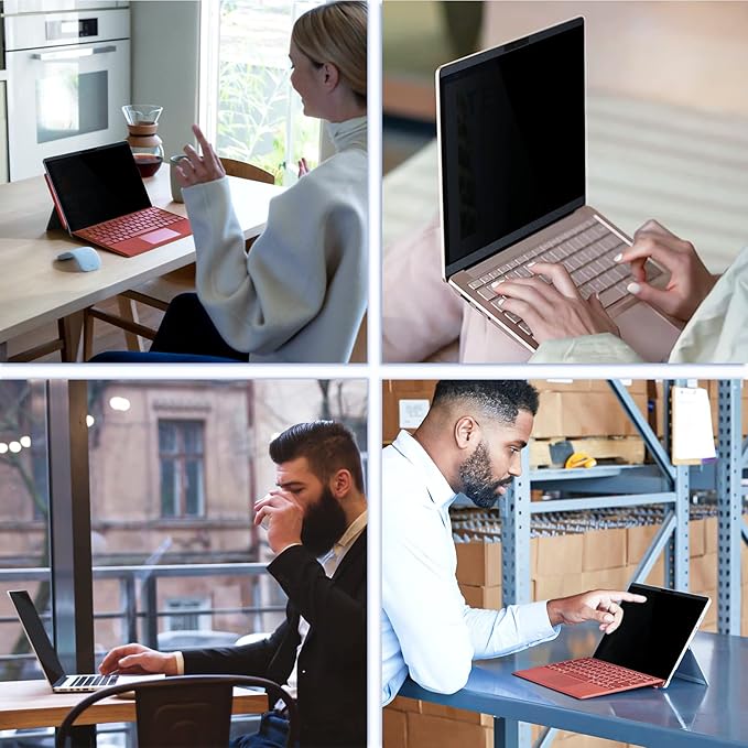 Peslv Magnetic Privacy Screen Surface Laptop 6/5/4/3/2/1 15 Inch, Removable Anti Blue Light Glare Filter, Black Security Private Apy Block Protector