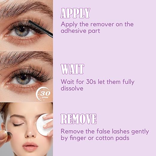 GAQQI Lash Glue Remover for Lash Clusters, Eyelash Remover for DIY Home Use, Gentle Formula for Sensitive Eyes, Quick & Deep Dissolving Adhesive, 5ml