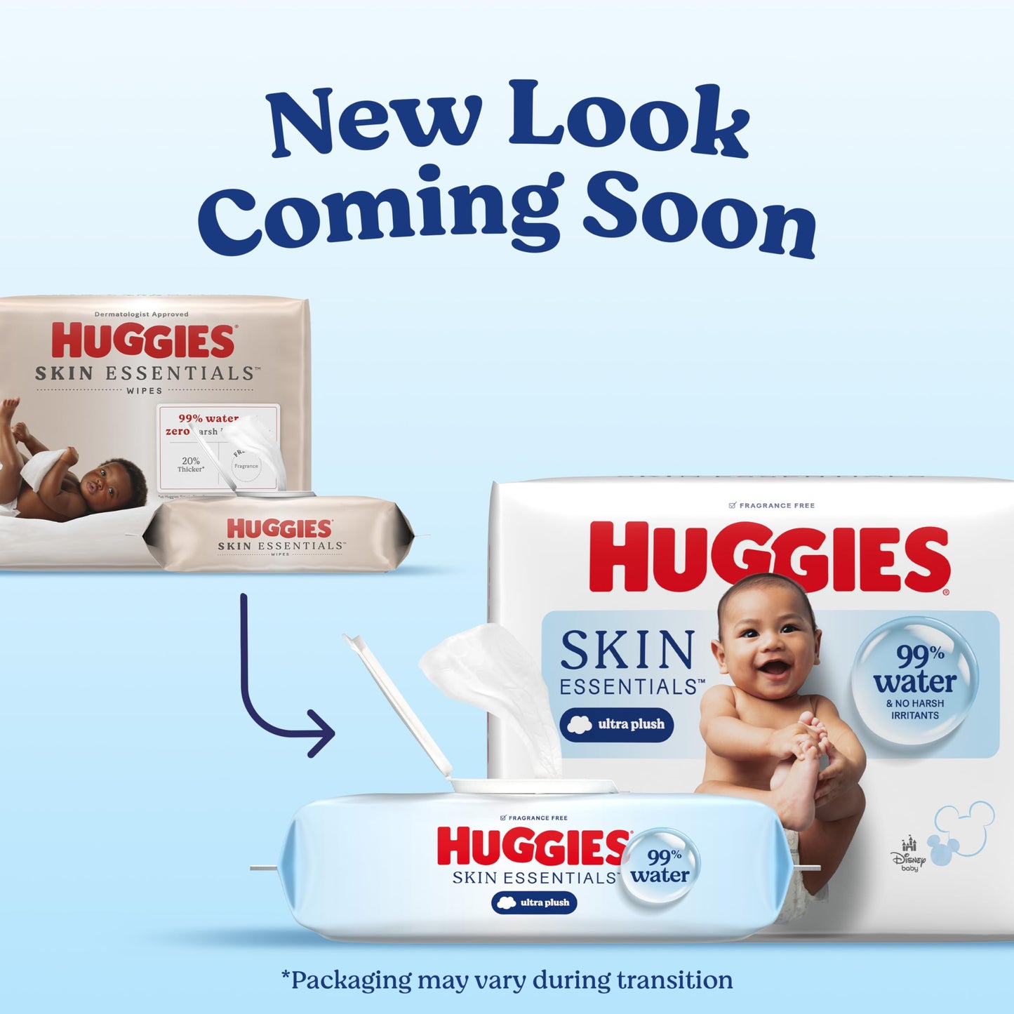 Huggies Skin Essentials Baby Wipes, Hypoallergenic, 99% Water, 15 Flip Top Packs (840 Wipes Total)