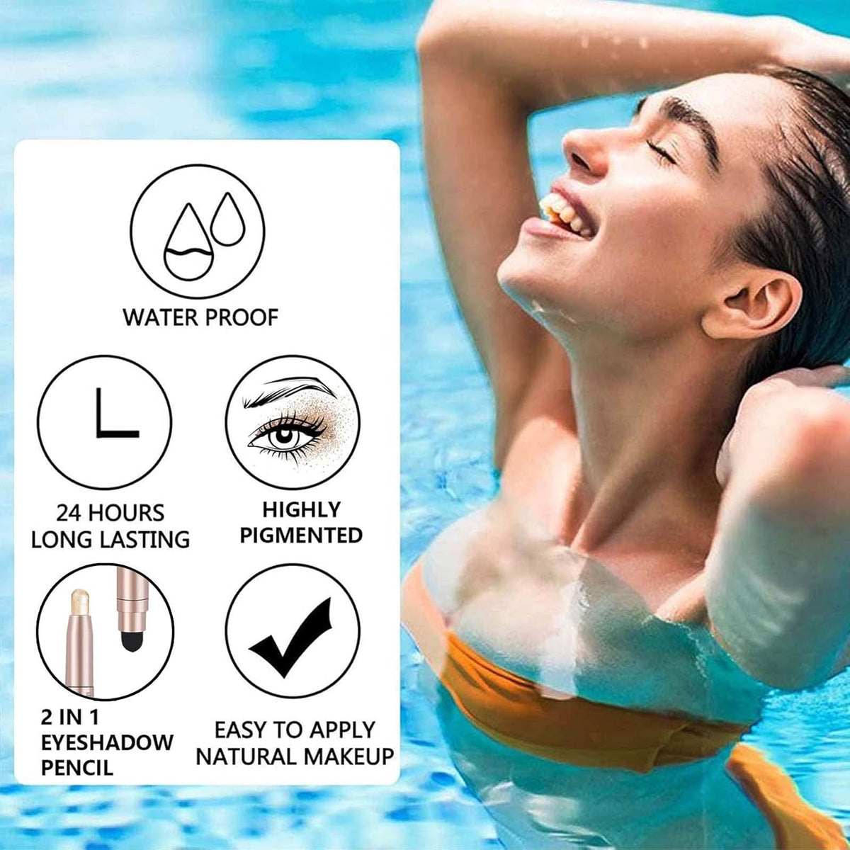 Brown Eyeshadow Stick, Smooth Cream Shimmer Single Eyeshadow Pencil, High Pigment Long Lasting Waterproof Eye Shadow Pen, Hypoallergenic Eye Highlighter Stick Create Multi-Dimensional Eyes Look 08#