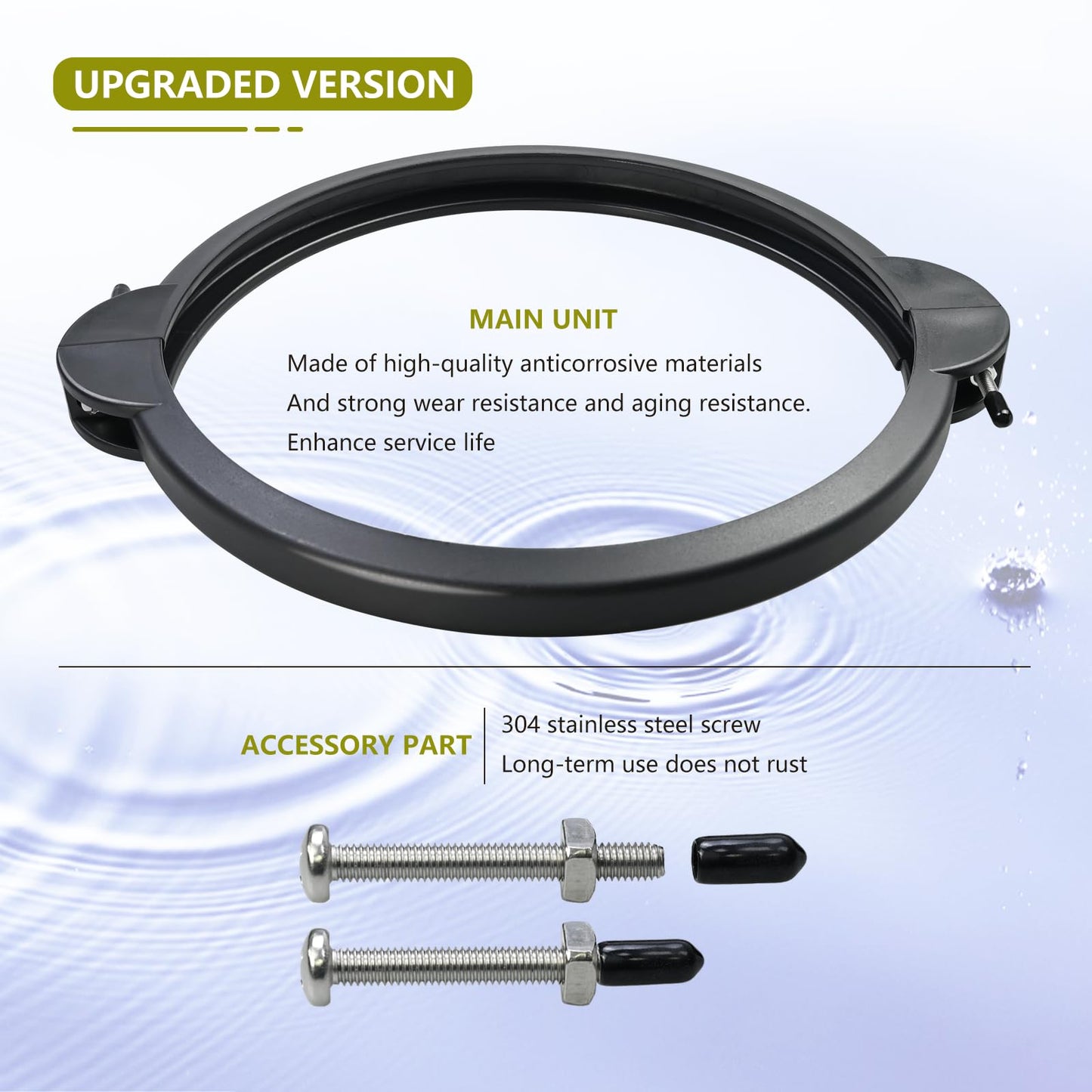 11722 Sand Filter Clamp with Screw+O-Ring Compatible with Intex 10"(DN) Sand Filter Tank, Flange Clamp Compatible with Krystal Clear SF90110-1 SF90110-2 SX1500 Sand Filter Pump for Above Ground Pool