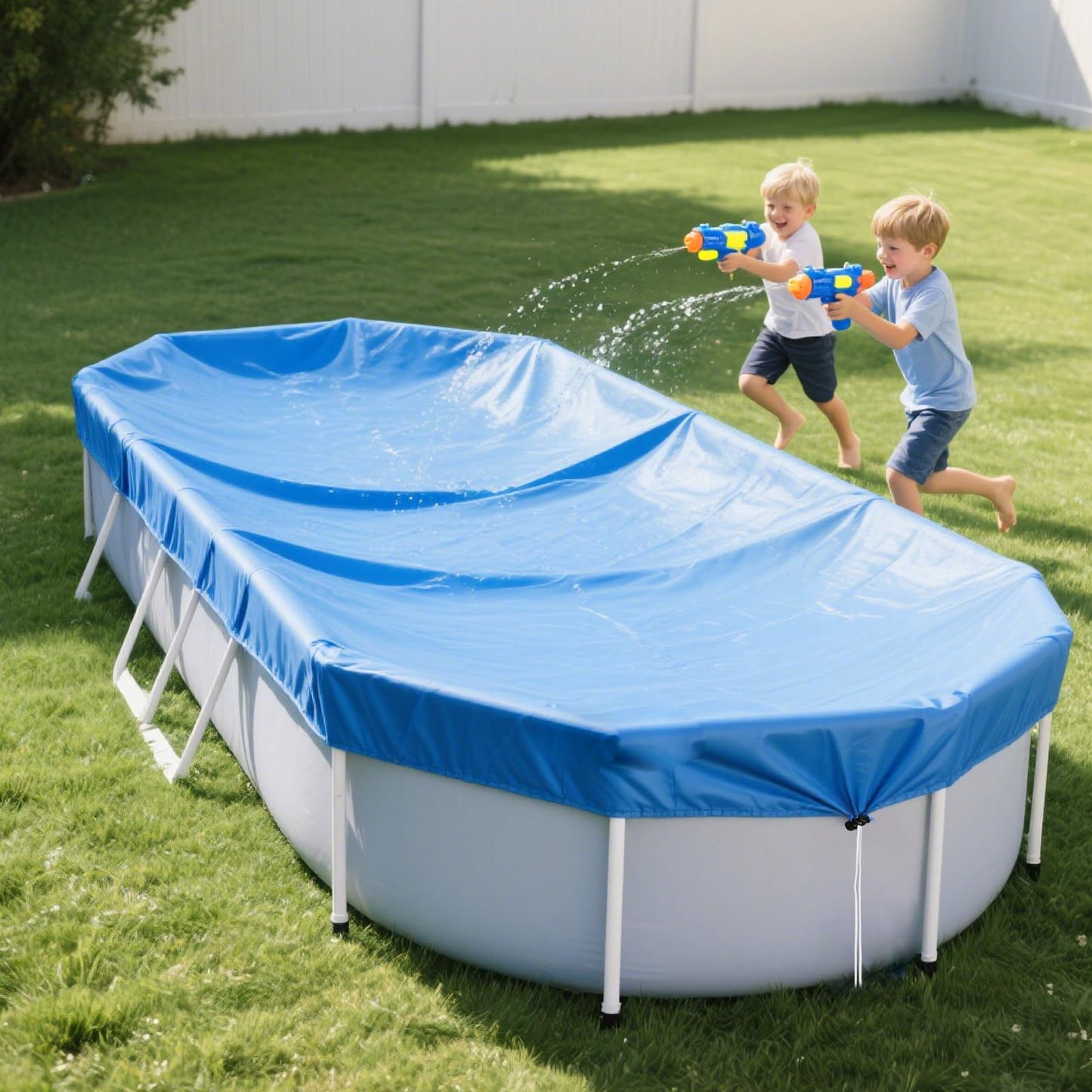 16x10 FT Oval Pool Cover for Above Ground Pools,Solar Oval Pool Cover Protector with Drawstring for Cold and UV Resistant,Dustproof -All-Weather Protection(Cover Size:19.1 x 11.2FT)
