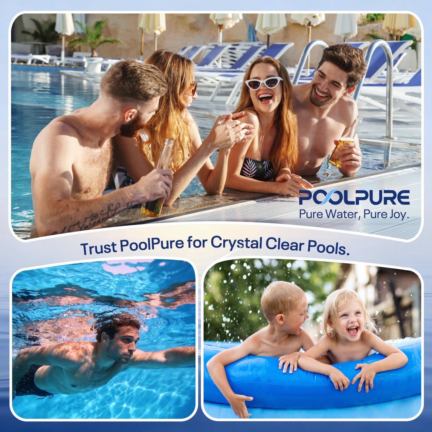 POOLPURE Pool Spa Filter Replaces PWWCT75, Ultral-B6, Unicel C-8411, Filbur FC-1255, Waterway 817-0075N, Waterway Clearwater II 75