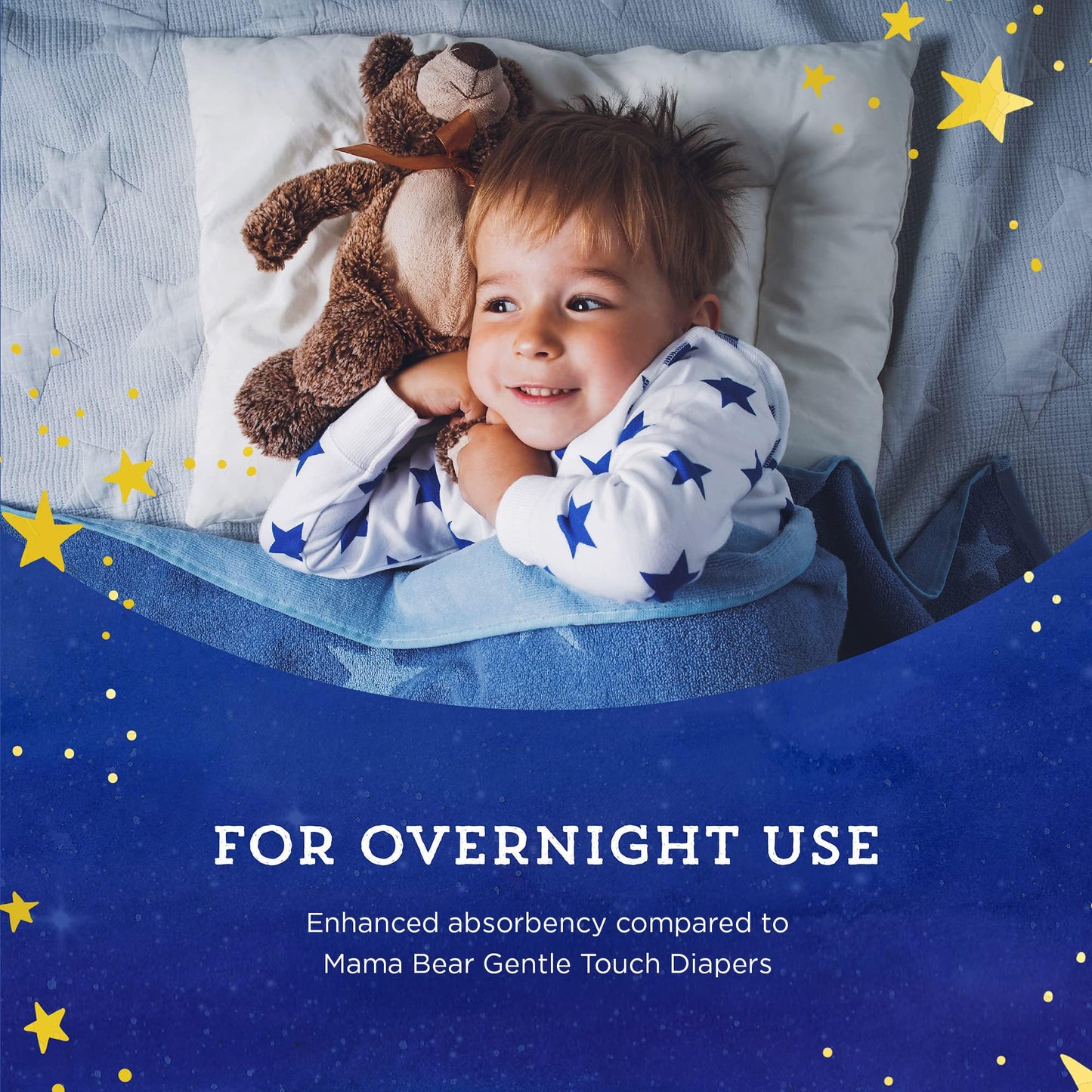 Amazon Brand - Mama Bear Overnight Baby Diapers with Leak Protection and Skin Protection, Fragrance-Free, Size 6, Hypoallergenic, Chlorine Free, Dermatologist Tested, 54 Count