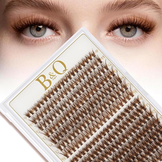 B&Q Mocha Brown Lash Clusters | 280 Pcs Brown Wispy & Natural Eyelash Clusters for Beginner DIY, Complete Lash Extension with Beauty, Fake Eyelashes for Natural Look(40D+50D 9-16mm)
