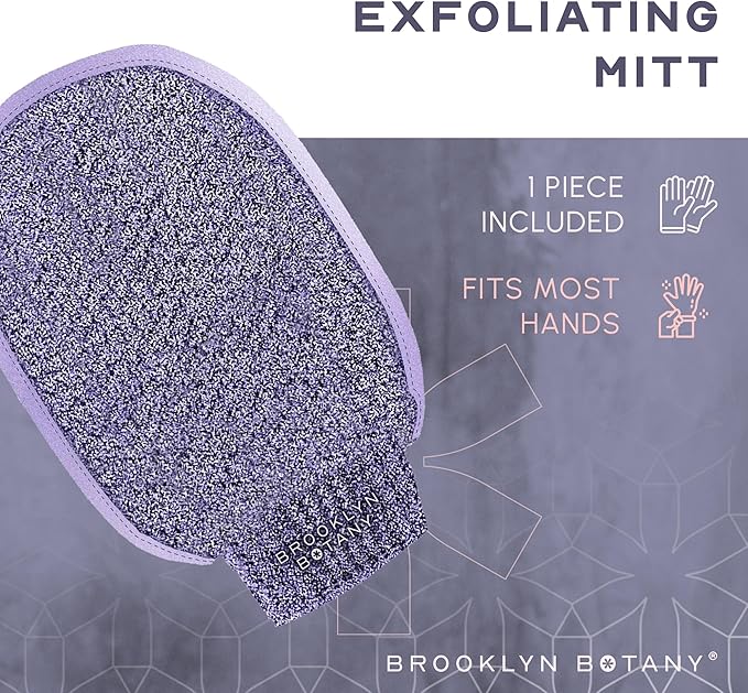 Brooklyn Botany Exfoliating Mitt for Bath and Shower – Heavy Duty Exfoliating Body Scrubber for Massage and Dead Skin Remover for Body – 1 Mitt