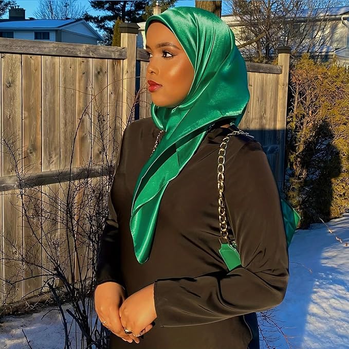 vimate 35" Square Silk Like Head Scarf - Women's Fashion Satin Scarf Bandana for Hair Wrapping at Night.