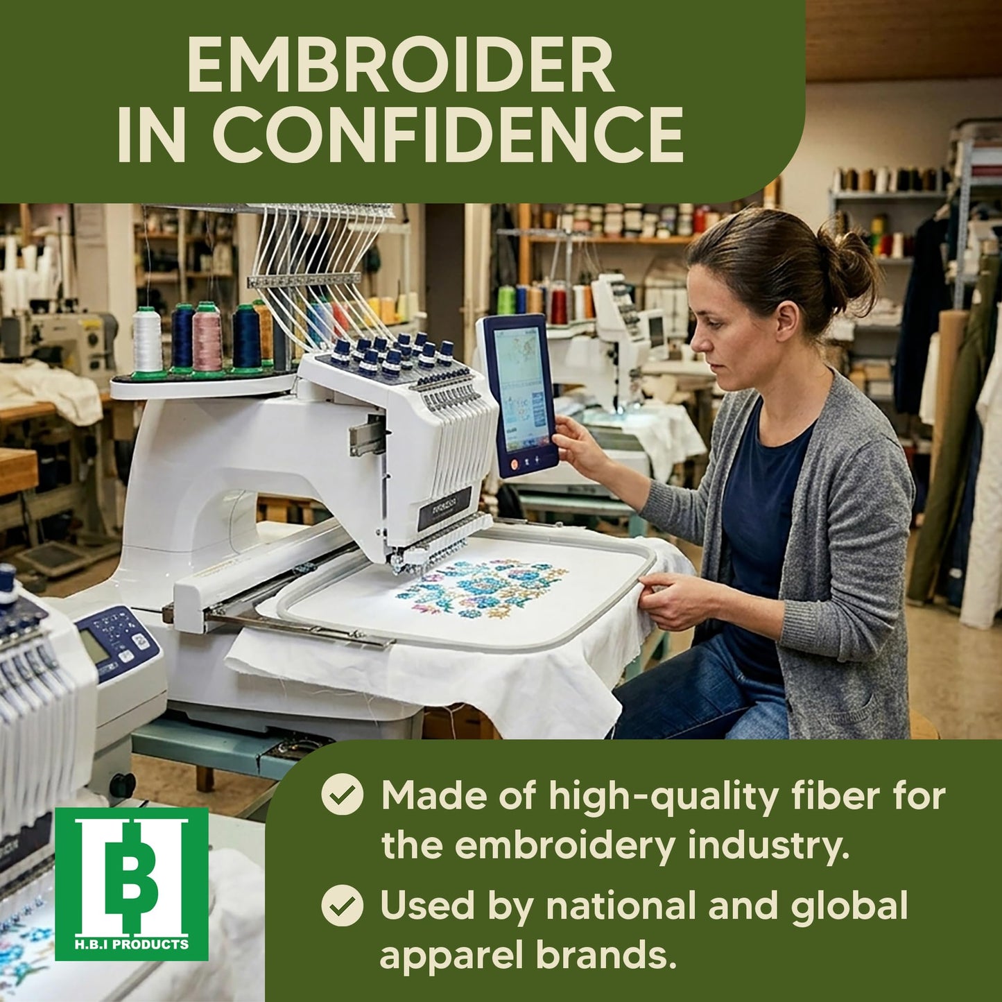 HBI H.B.I. Products Tear Away Embroidery Stabilizer 1.8 oz Medium Weight 15" x 50 Yd Roll for Machine and Hand Embroidery