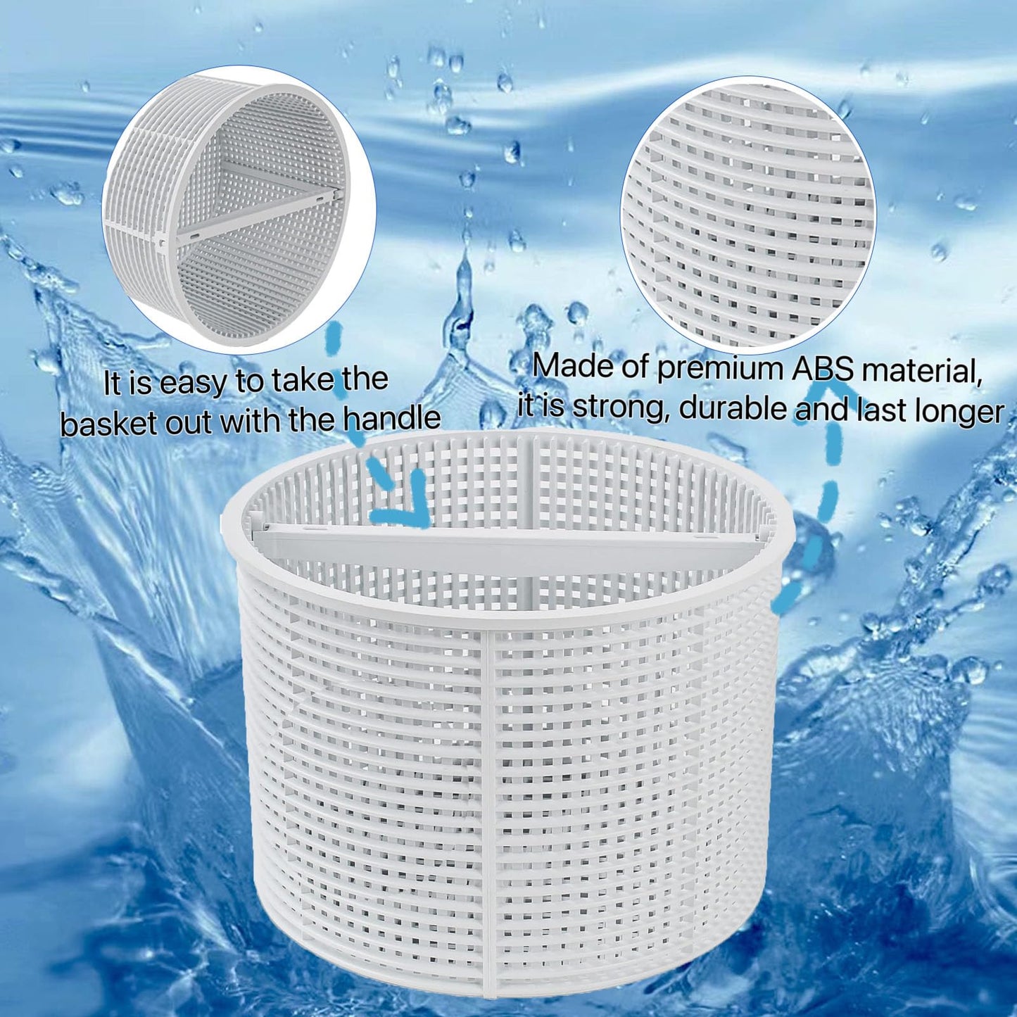 WENPENG Pool Skimmer Basket Replacement,for Hayward Swimming Pool Skimmer SPX1082CA & Aladdin B-152 Skimmer Models,SP1082 SP1083 SP1084 1085 1086 SP1075 1075T 1076 1077 Skimmers Basket