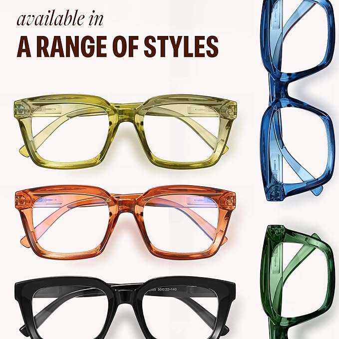 IBOANN Oversized Blue Light Glasses for Woman, Funky Fashion Glasses With Preppy Look, Reduce Screen Fatigue Computer Glasses
