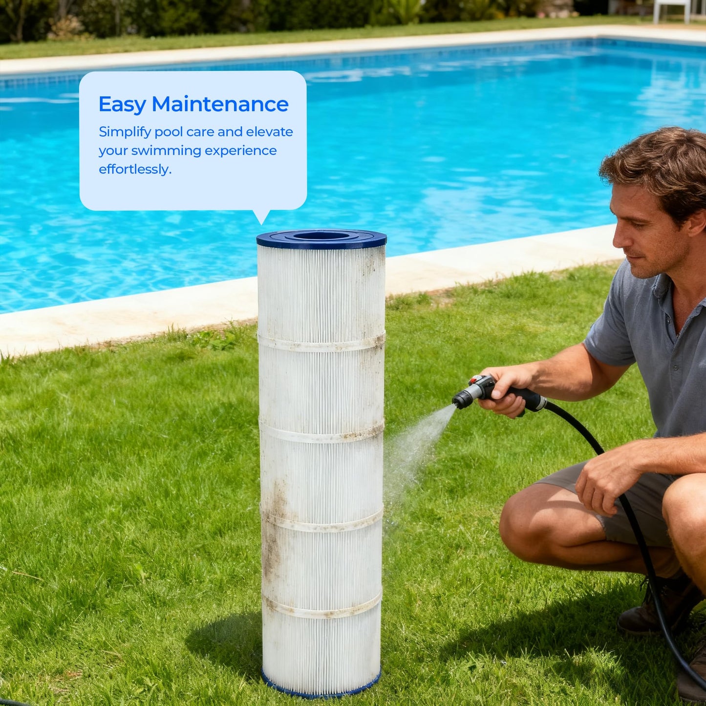 CS200 Jandy Pool Filter Cartridge, Compatible with Jandy CS200, R0462400, Pleatco PJANCS200, Ultral-B9, Filbur FC‑0823, Unicel C-8418, 1 Pack