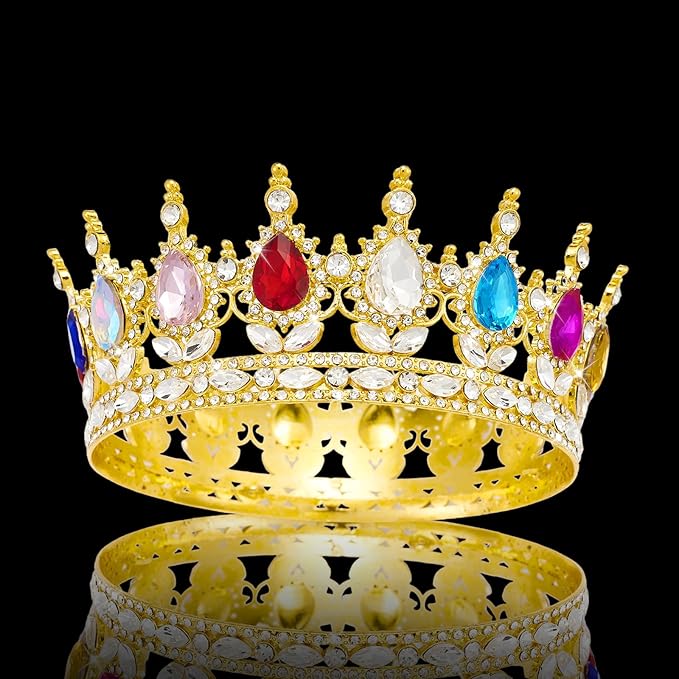 YOUlDIANZI Queen Crown Rhinestone Wedding Crowns and Tiaras for Women Costume Party Hair Accessories Princess Birthday Crown Crystal Bridal Crowns