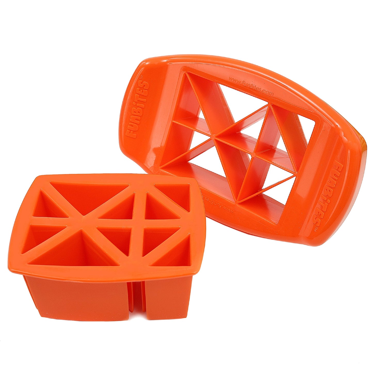 FunBites Food Cutter Set, Orange Triangles, Red Hearts