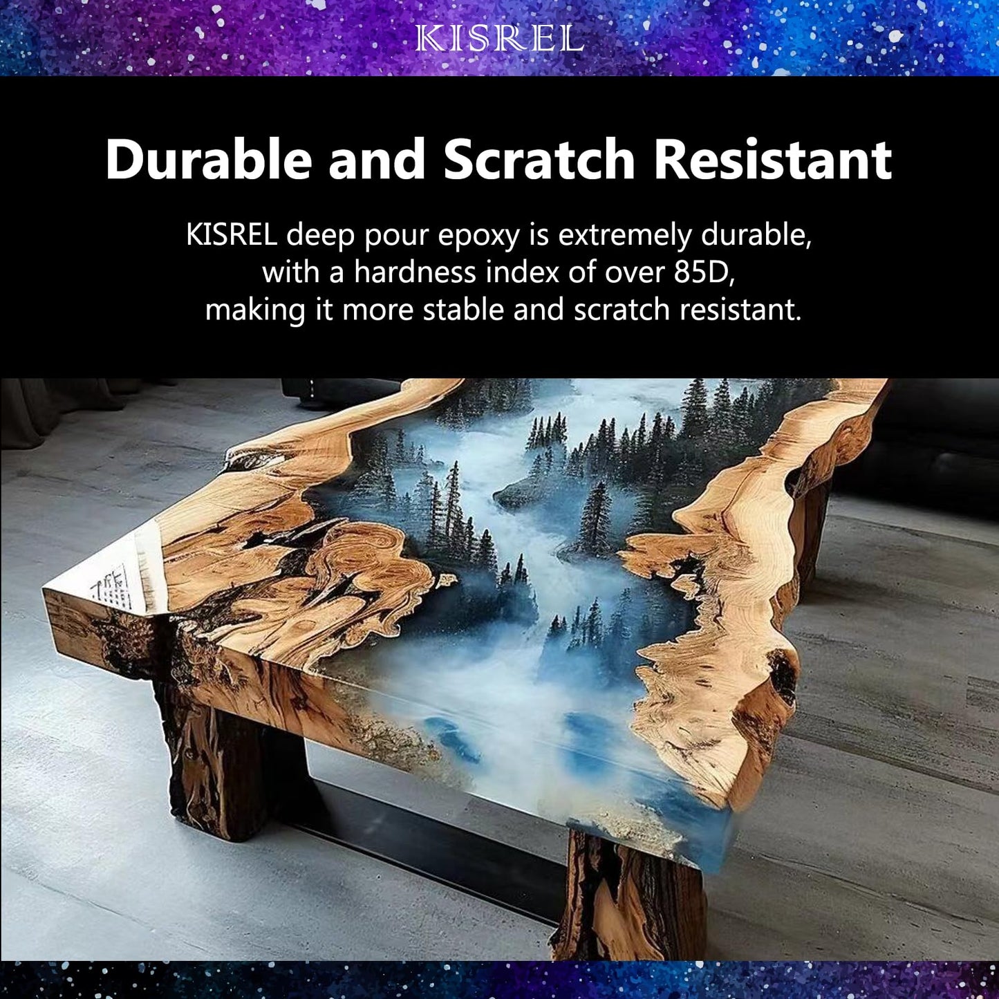 KISREL Deep Pour Epoxy Resin, 96OZ Resin Epoxy Kit (2:1) for 2-4 Inch Pour Depths,Bubble Free, Low Odour, Crystal Clear Casting Resin for Bar Tops, Table Tops, River Tables, Wood Fillers, Crafts