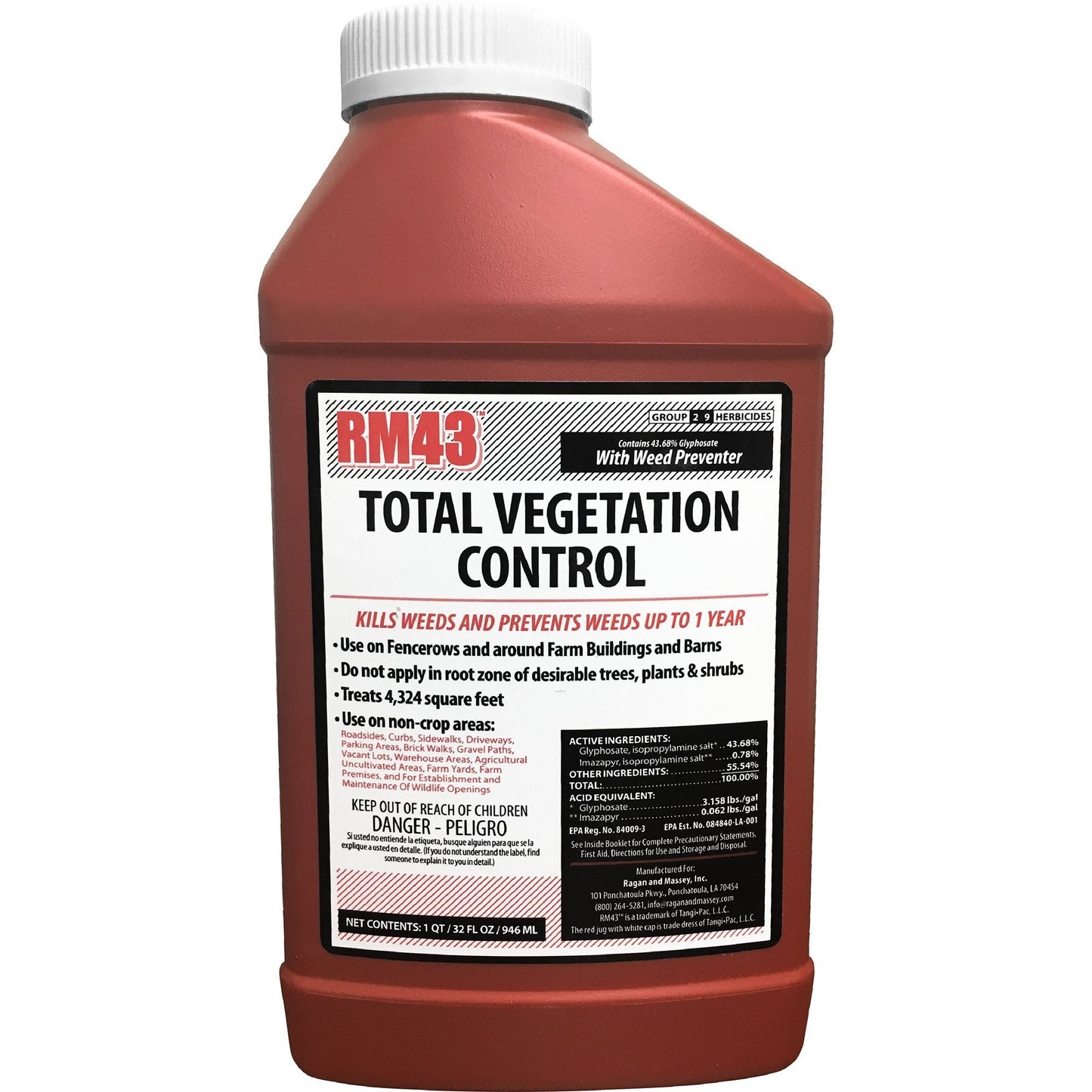 RM43 76502 32Oz Total Veg Control Glyph Imazapyr Weed Preventer, 0.25 - Gallon