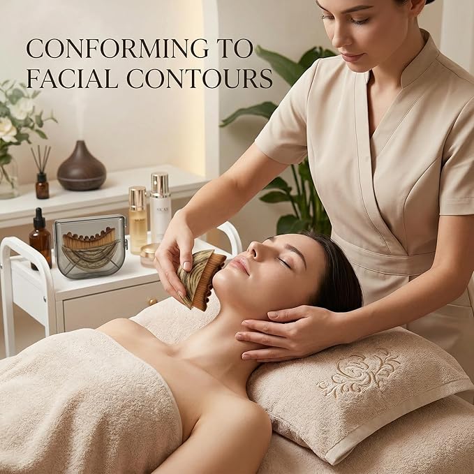 Lymphatic Contour Face Brush - Soft Bristles Manual Lymphatic Drainage Massager Makeup Brushes, Ergonomic Facial Cleansing Brush for Sculpting Reduces Puffiness Restores Definition