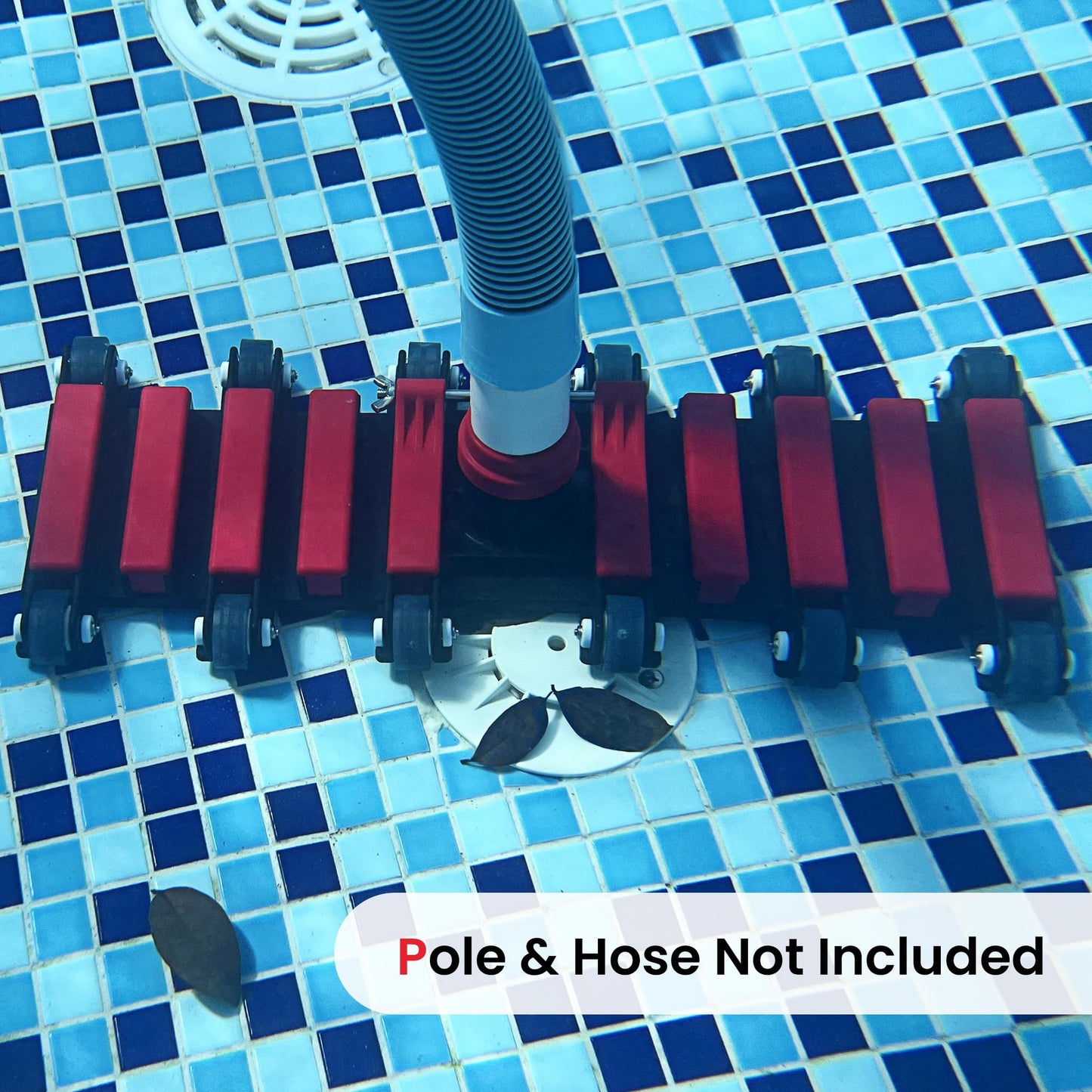 Sepetrel Commercial Grade Pool Vacuum Head with Wheels,19" Extra-Wide & Weighted Flexible Heavy-Duty Vac Cleaner for Effortless, Deep Cleaning