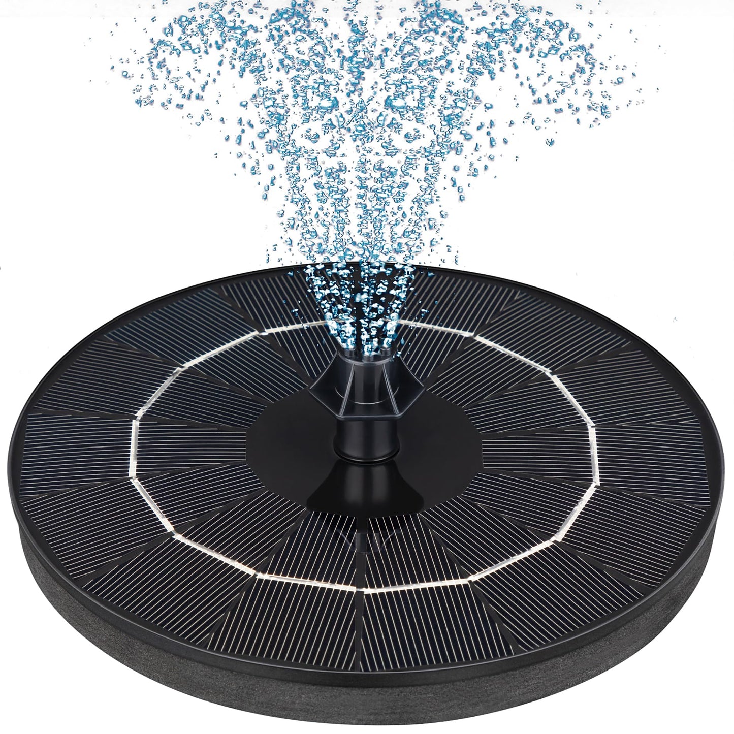 Mademax Upgraded Solar Fountain with 4 Easy Install Nozzle and Fixer, Solar Powered Fountain Pump for Bird Bath, Garden, Pond, Pool, Fish Tank, Outdoor