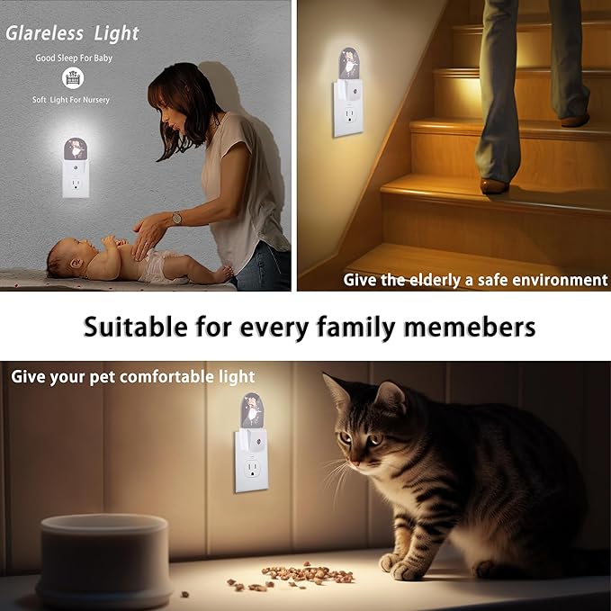 Axxitude Ballet Girl Flower Butterfly Night Lights Plug into Wall for Girls Boys Room,Night Light LED Lamp Dusk to Dawn Sensor Round Lamp for Bedroom Bathroom Hallway Home Wall Decor Nightlight