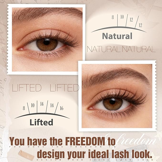 Mavphnee Brown Cluster Lashes Fluffy Eyelash Extensions Wispy Lash Clusters Natural Eyelash Clusters Dark Brown Lash Clusters Soft DIY Individual Lash Extesnions (8-16MM, CC Curve)
