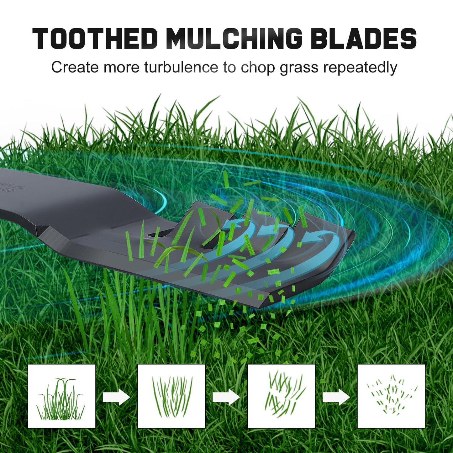 Grasscool GY20850 D105 S100 D130 Mulching Blades for John D-eere 42 inch Deck Lawn Tractor Riding Mower with 7 Star Mounting Pattern D110 D100 D125 E100 E110 LA125 LA115 LA105 Replace GX22151
