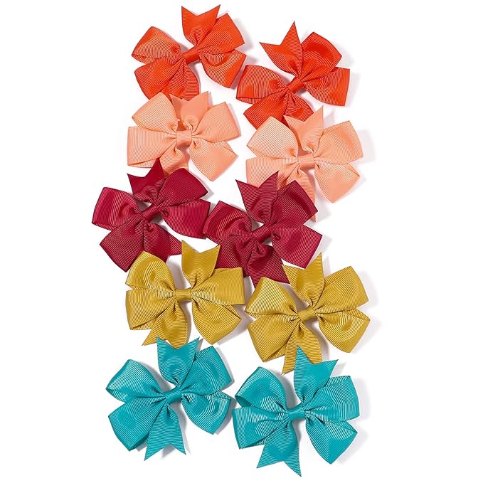 Choicbaby 3 Inch Hair Bows for Girls Grosgrain Ribbon Toddler Hair Accessories with Alligator Clip Bow for Toddler Girls Baby Kids Teens Gift