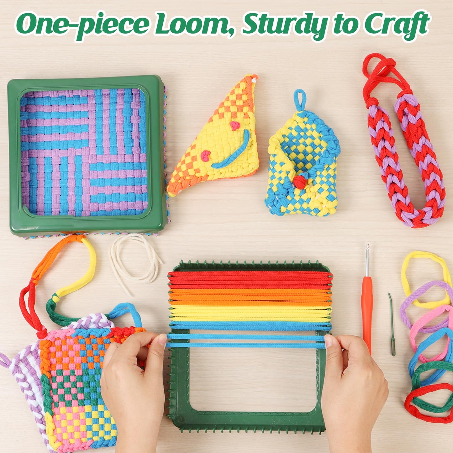 IQKidz Weaving Loom Kit for Girls Ages 8-12, DIY Arts and Crafts for Kids and Adults, Great Toy Gifts for Beginners 6-8 9 10 11 12, Potholder Knitting Loom with 224 Refill Loops