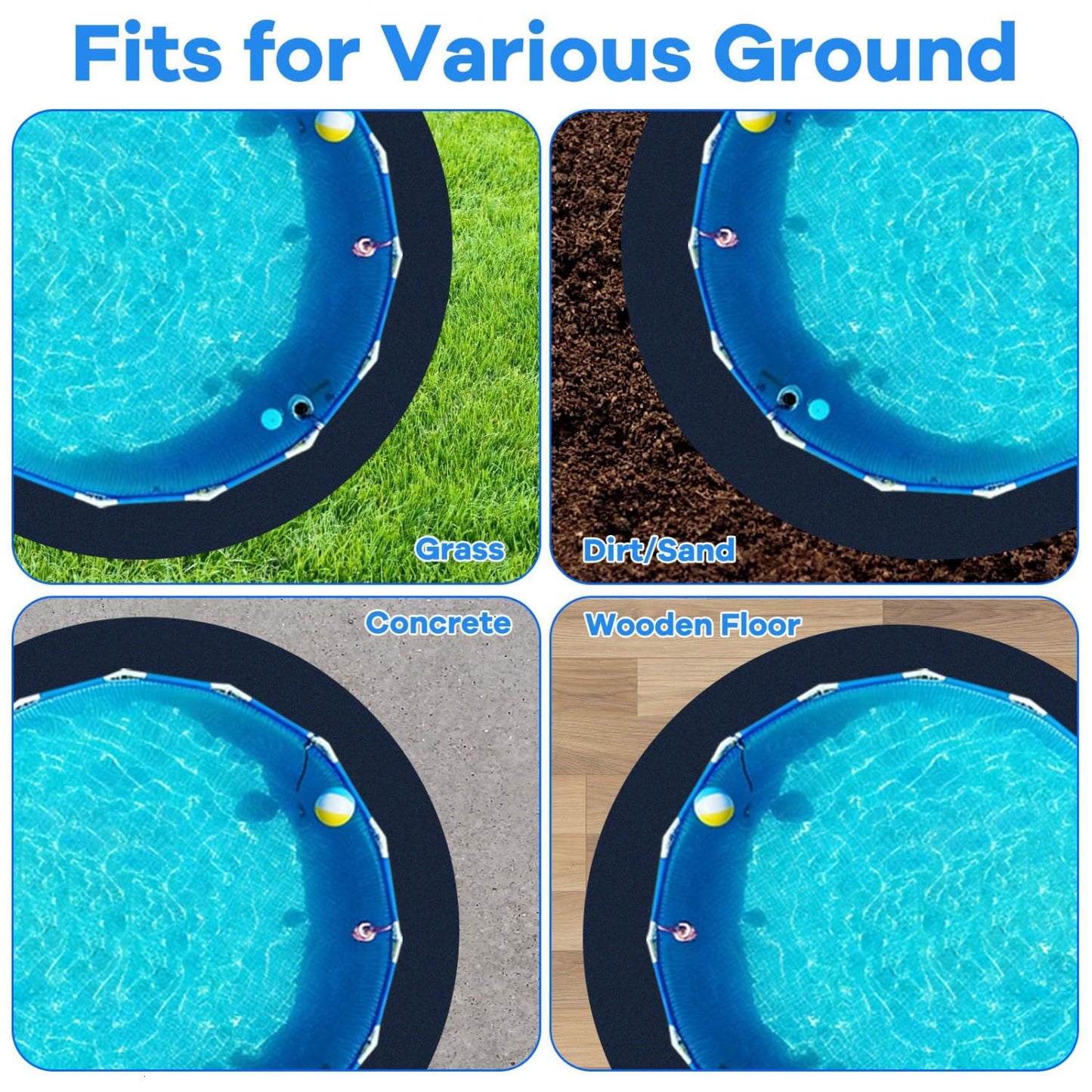 Gonioa 15 FT Pool Pad for Above Ground Pools, Round Pool Liner Pad Under Pool Mat for Above Ground Pools, Navy Blue Heavy Duty Pools Ground Pad to Prevent Puncture and Extend Liner Life