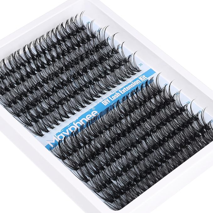 Lash Clusters 240 Pcs Individuals Eyelash Extensions 16-20MM Dramatic Long Fluffy D-Curly Lash Extensions Pack by Mavphnee (40D+50D)